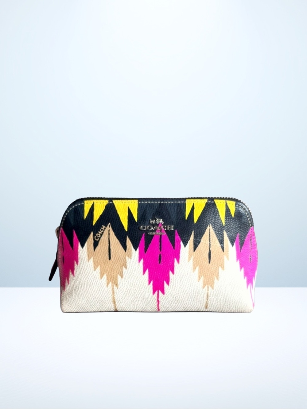 COACH Coachella Pink Feather Zip Pouch